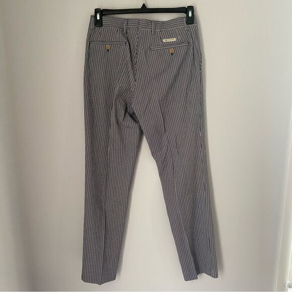 Man by Carlos Castillo Men’s Pin Striped Flat Front Pants - Picture 4 of 4